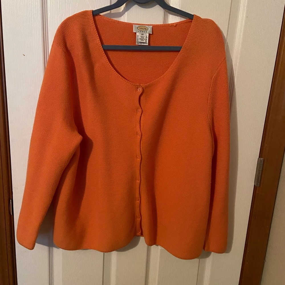 2x cardigan sweater orange by Talbots. Used like new